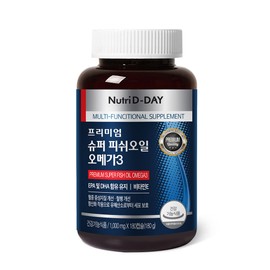 Nutri D Day Premium Super Fish Oil Omega 3 1 bottle, 6 months supply, 180 capsules / 뉴트리디데이 프리미엄 슈퍼 피쉬오일 오메가3 1병 6개월분 180캡슐