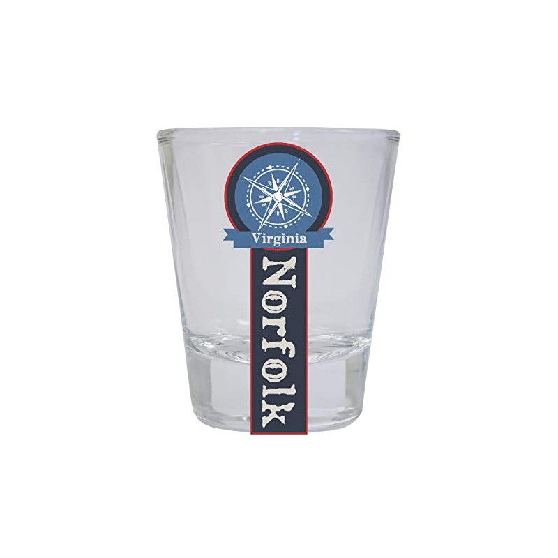 Norfolk Virginia Nautical Souvenir Round Shot Glass