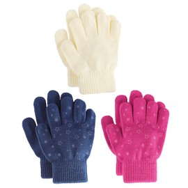 Brook + Bay Kids Gloves - Toddler Gloves - Winter Glove Kids - Kid Mittens - 3 Pack Boy Girl Knit Mittens for Snow