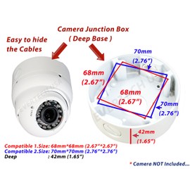 Evertech 4 Pcs. 4.75" Camera Big Deep Base Junction Outlet Box for Varifocal Adjustable Lens Eyeball Turret Dome CCTV Security Cameras (4X White)