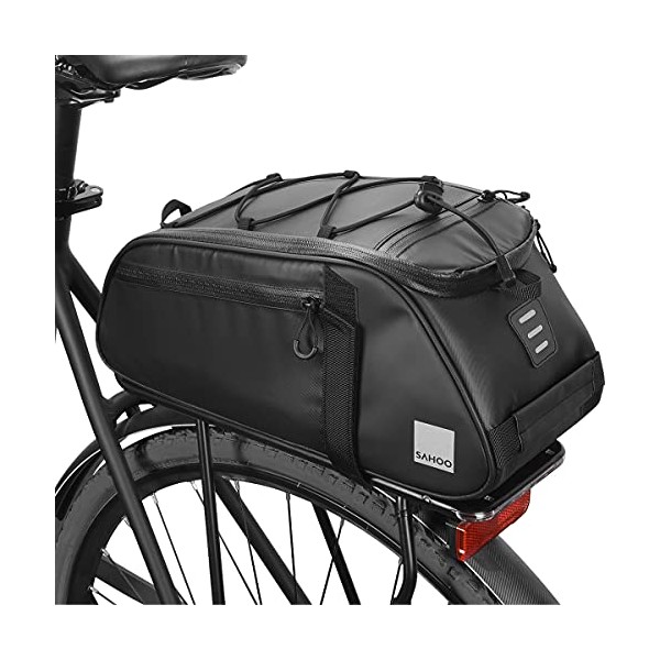 LOYOKii Bike Trunk Bag, 8L Bike Rack Bag for Back of Bike, Bicycle Rack Pannier Bag for Folding Bike Road Bike and MTB, Cycling Bag