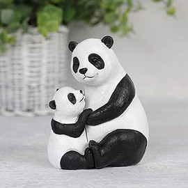 Something Different FO_67238 Figurine | Mother and Baby Panda | 1 Pair | 9 cm x 9 cm x 11 cm Ornament, White