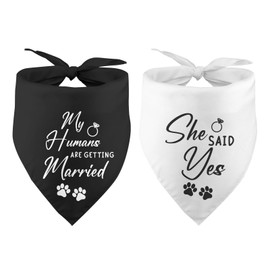 Engagement Gifts My Humans are Getting Married She Said Yes Dog Bandana for Wedding Engagement Photos Bride to Be Gifts Bridal Shower Gift Pet Scarf Pet Accessories for Dog Lover