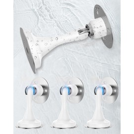 Magnetic Door Stoppers for Bottom of Door - 4 Pack Stainless Steel Door Stops Holder Catch for Wall Floor Mount - Easy No Drilling Strong Adhesive & Screws Keep Door Open Home Office Hotel Bedroom