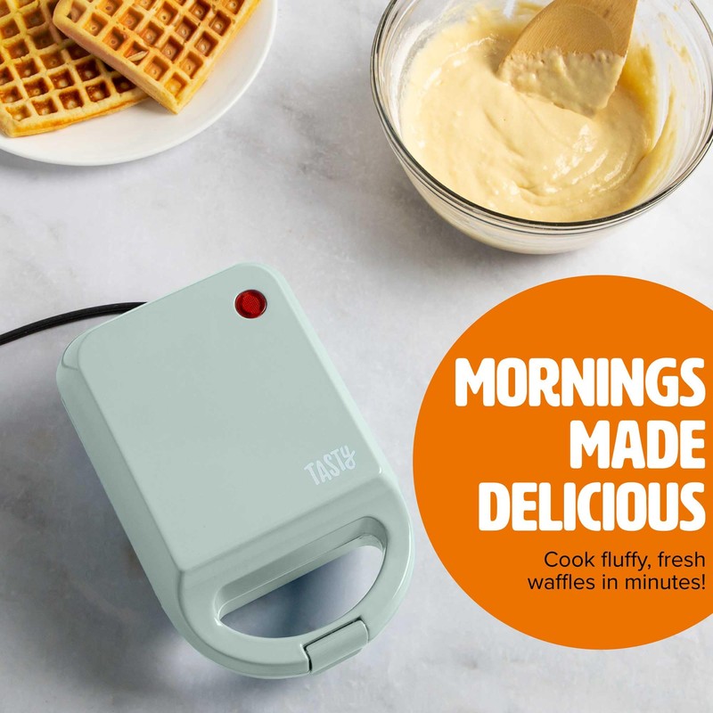 Tasty Mini Nonstick Waffle Maker, Perfect for Individual Waffles, Hash