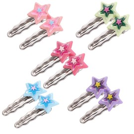 Lovely Star Hair Clips for Girls, No Slip Colorful Star Metal Hair Snap Clips Barrettes for Kids Teens Women Birthday Gift