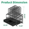 Simple Trending Mesh Desk Organizer with Sliding Drawer, Double Tray