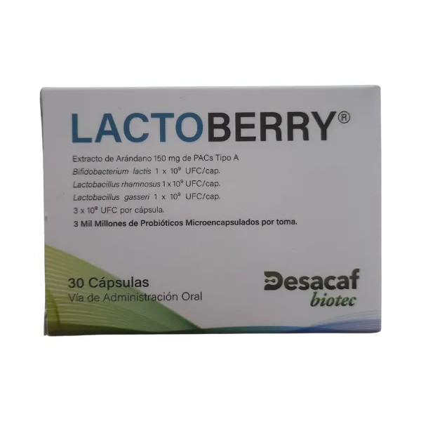Lactoberry 30 Capsulas Desacaf Biotec Sabor Sin Sabor