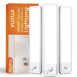 Iluminación con sensor de movimiento para debajo del gabinete: luces recargables regulables de 12 pulgadas para interiores – Luces que funcionan con pilas, luz LED magnética para clóset debajo del