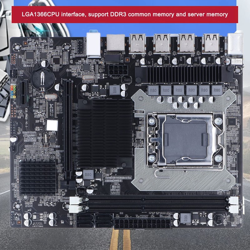 X58 Motherboard, 2× DDR3 DIMM CPU Slot LGA 1366 Gaming