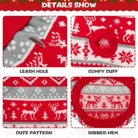 BINGPET Classic Dog Jumper Snowflake Elk Pattern - Soft Thickening Pet Sweater Warm Cat Dog Apparel, Knitwear Pet Winter Clothes Christmas Outfits