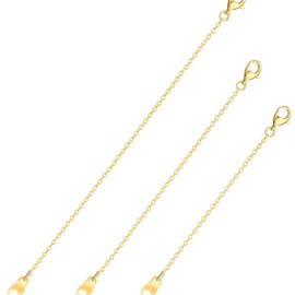 Vayfoni 3PCS Necklace Extender - Stainless Steel Chain Extenders with Lobster Clasp - 6cm 10cm 15cm Jewelry Extension Chains for Necklace Bracelet Anklet (Gold)