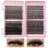 Luoqun88 Cluster Lashes Individual Eyelashes, 640pcs Eyelash Clusters - D