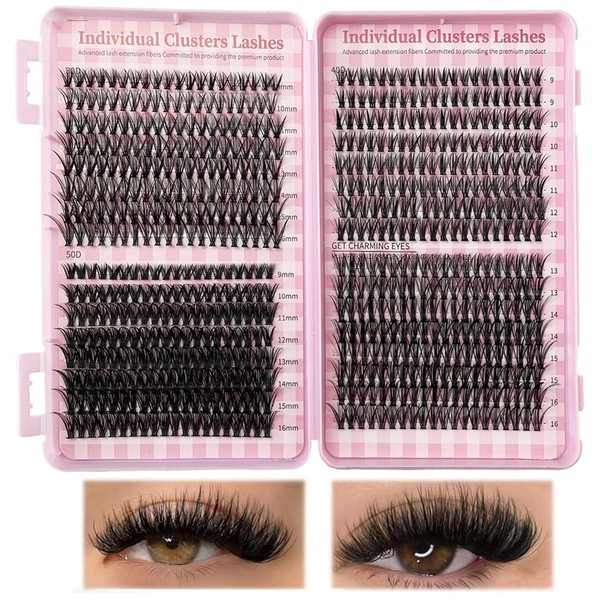 Luoqun88 Cluster Lashes Individual Eyelashes, 640pcs Eyelash Clusters - D