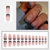 Black French Tip Press on Nails Short Square Fake Nails