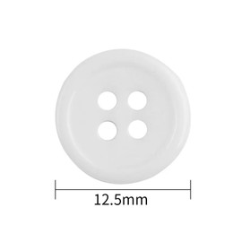 300PCS Round White Button,Resin Buttons 12.5MM,Craft Buttons,4 Holes Sewing Buttons for Sewing,DIY Crafting