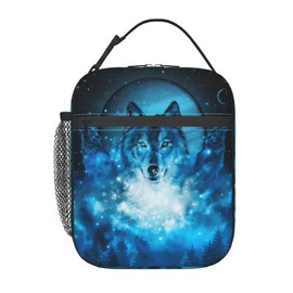 3D Forest Wolf Lunch Box Insulated Food Container Meal Bag Lunch Bag For Teen Boys Girls Men Women School Work Travel Picnic