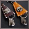 One Limitation AN114 Key Chain, Skull, Keyring, Leather, Charm, Men's,