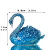 YU FENG Blue Swan Animal Jewelry Trinket Box Hinged Collectible