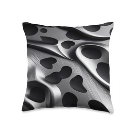 Cheetah animal print gray and black pattern Throw Pillow