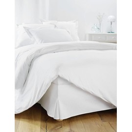 Bed Cover 140 x 190 cm White - With 4 Sides of 30 cm for Adult Bed - Bed Protector 140 x 190 cm - Bed Skirt 140 x 190 cm - Cover for Slatted Frame 140 x 190 cm - Bed Skirt