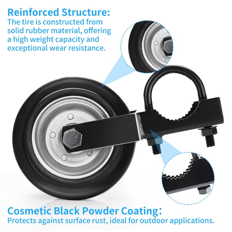 Gate Wheel Supporting Metal Swing Gate, 6" Gate Helper Wheels