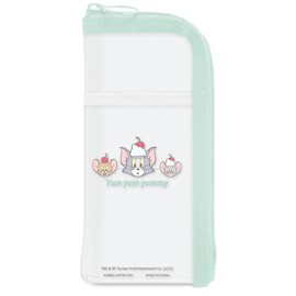 Kamio Japan 023481 Tom and Jerry Goods L-Shaped Zipper Clear Flat Pen Case Pen Pouch