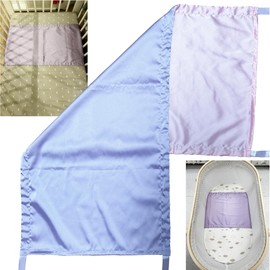 AKISS Satin Crib Sheet Pillow Cover Silk Bassinet Cradle Slip Reversible Use for Baby Girls Boys (Macaron Pink & Lavender)