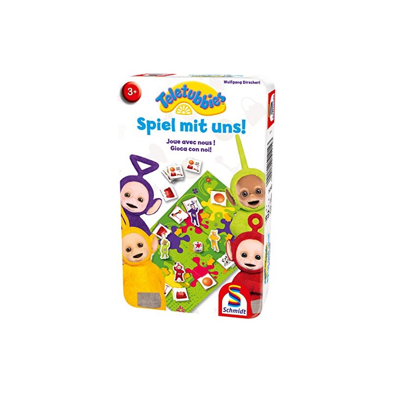 Schmidt Spiele 51414 Teletubbies, Play with Us in Metal Tin