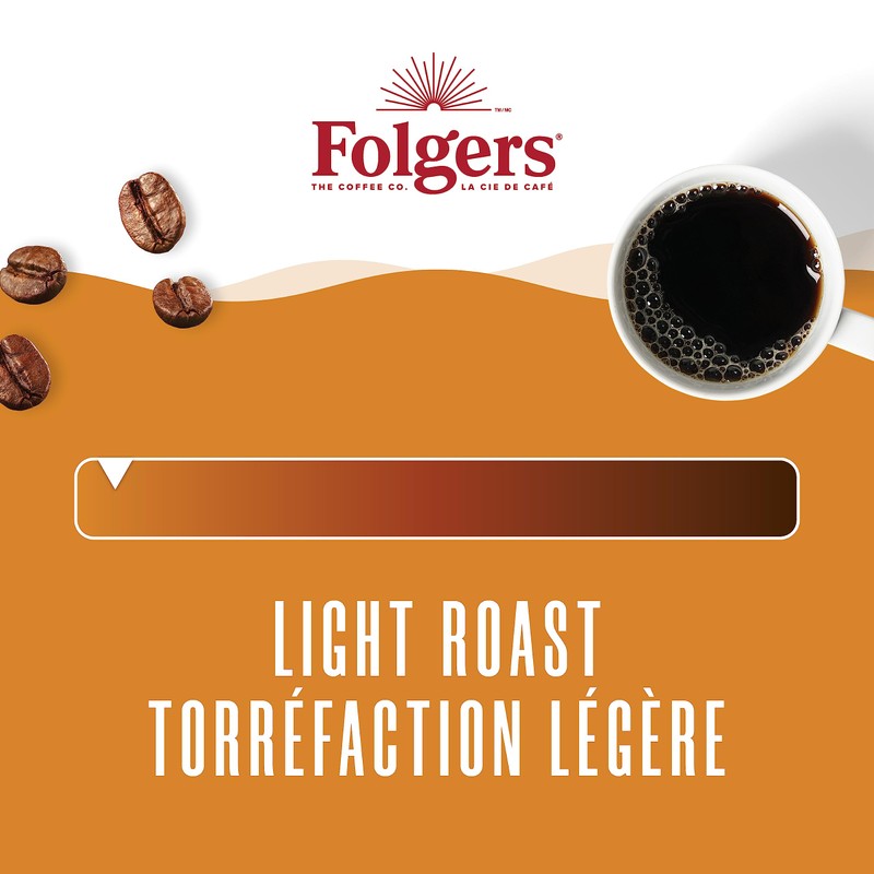 Folgers Morning Cafe Light Roast, Single-Serve K-Cup Pods For Keurig