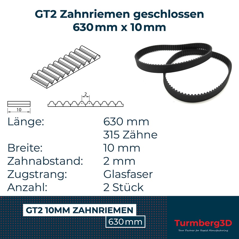 Turmberg3D GT2 Closed Timing Belt - 10 mm Wide -