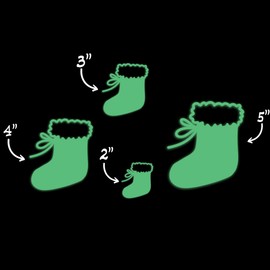 Christmas Holiday Winter Silhouette Stocking Glow in The Dark Sticker Decal for Phone Tablet Laptop Car Truck Window | 4" Sticker | Green