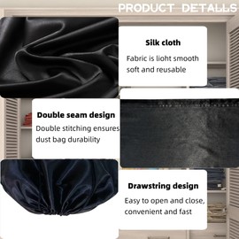 12 Pack Dust Bags For Handbags Travel Storage Pouch, Purse Dust Bags For Storage, Silk Dust Covers With Drawstring For Purse Shoes Boots