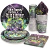 UVTQSSP 96 Pcs Party Plates, Monster Truck Birthday Paper Plates
