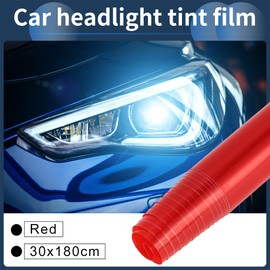 X AUTOHAUX Headlight Taillight Tint Film, Front Rear 70.87"x11.81" Car Fog Light Vinyl Sheet Cover PVC Red, 1 Pc