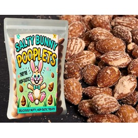 Salty Bunny Pooplets - Premium Roasted Salty Almonds - Easter Basket Stuffers - Cute Healthy Fillers and Tasty Treats