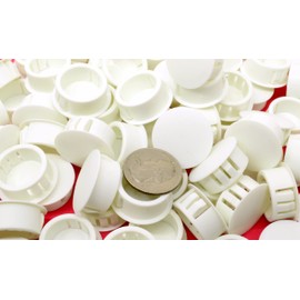New Millennium Entertainment, LLC White Nylon Push in Locking Hole Plug - Fits Panel Hole Diam 78 Inch, Head Diam 1 Inch, Fits Panel Thickness .016 Inch -.125 Inch, Surface Finish Matte-Textured
