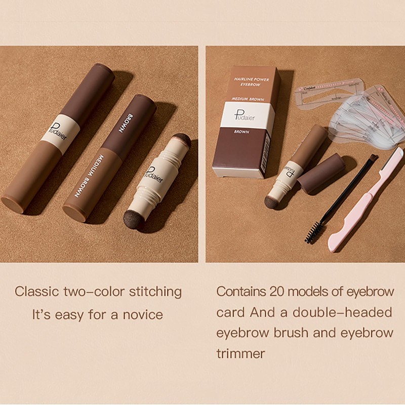 Holzsammlung Eyebrow Stamp Stencil, 2 Colours in 1 Eyebrow Powder