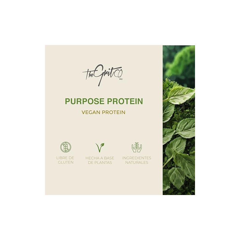 The Grit Co: Purpose, Proteína Vegana, Cacao, 660 gr