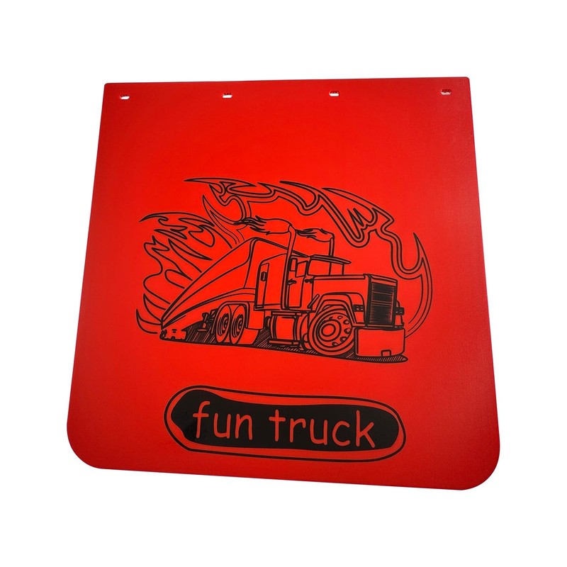 BST BSSP 2PCS Universal Red Mud Flaps 24"x24", Straight Heavy