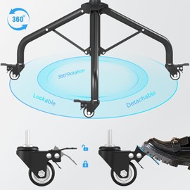 DECOSIS Projector Stand on Wheels with 2 Shelves, Laptop Tripod Stand Height Adjustable with Gooseneck Phone Holder, Laptop Floor Stand for Office, Home, Stage, Studio, DJ Racks Holder Mount 1Pack