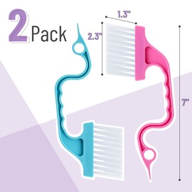Slick- Window Track Cleaning Brush, 2 Pack, Window Cleaning Brush Tool, Window Groove Cleaning Brush, Window Track Cleaner, Gap Cleaning Brush, Window Groove Cleaning Tool, Blue/Pink