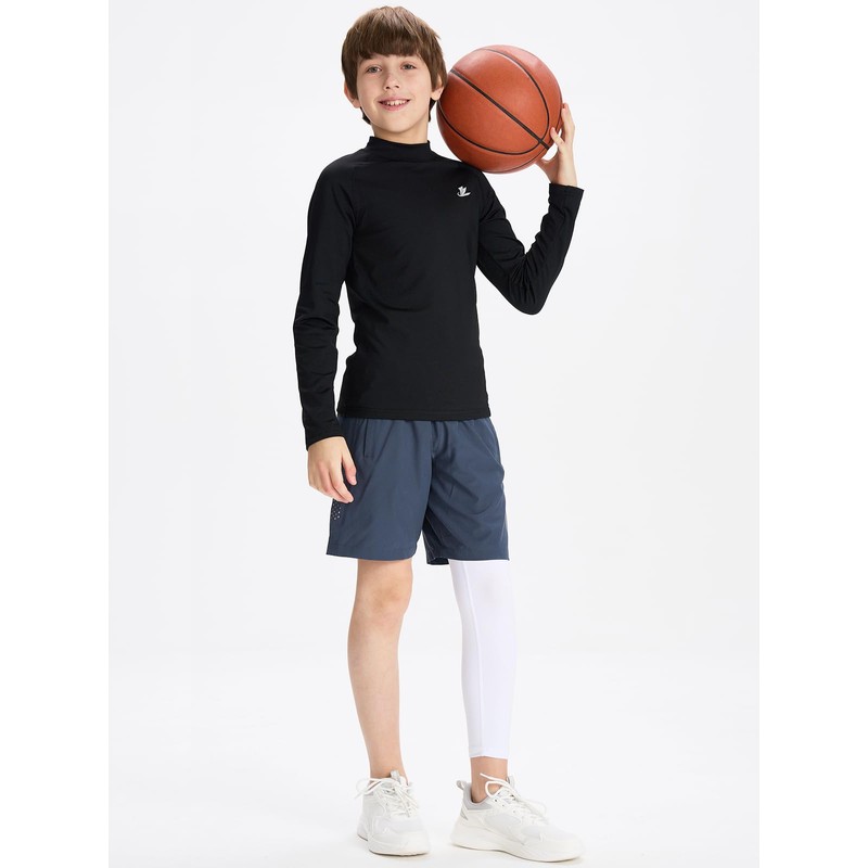 DEVOROPA Youth Boys One Leg Compression Pants for Basketball 3/4