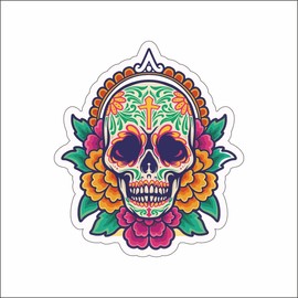 A.M.A. shop STICKER SHAPED SKULL MEXICO MOD.3 PVC for Decal Wall Mural Car Motorcycle Helmet Camper