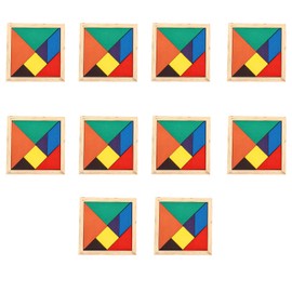YceLon Pack of 10 Tangram Wooden - Tangram Children's Party Bags, Small Gifts for Children, Ideal for School & Nursery, Educational Toy from 4 Years