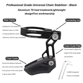 Ezweiji Bicycle Chain Guide, Aluminium Alloy Bicycle Chain Guard with Screws and Washers Round for Most Bicycles Road Bike MTB BMX (Black)