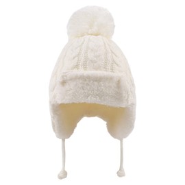 XIAOHAWANG Baby Hat Winter Knitted Hat Baby Newborn Warm Winter Hat Girls Children's Hats Boys Benia for Baby Children, White