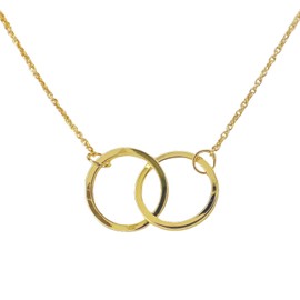 Honeycat 18k Gold Plated Mini Harmony Interlocking Circles Necklace | Minimalist, Delicate Jewelry (Gold)