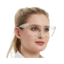 OCCI CHIARI Blue Light Reading Glasses for Women Computer Oversized Readers 0 1.0 1.5 2 2.5 3 3.5 4.0 5.0 6.0 (Clear, 1.0)
