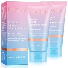 Collagen Night Wrapping Mask, Collagen Overnight Wrapping Peel Off Face Mask for Moisturisation & Elasticity, Reduce Dullness & Sagging, Firming Skin Mask (Brush Included) (150 ML)
